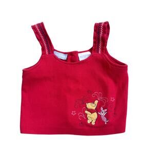 Vtg 1990s Y2K Disney Winnie the Pooh + Piglet Embroidered Tank Top 18M
